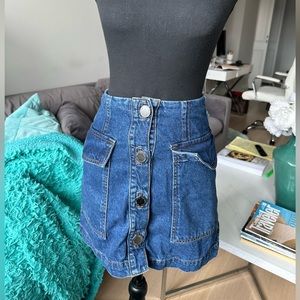 Button up jeans skirt